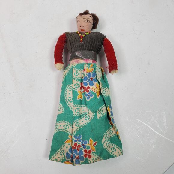 Vintage Mid Century Handmade Tribal Doll 7 Inch - Picture 1 of 4